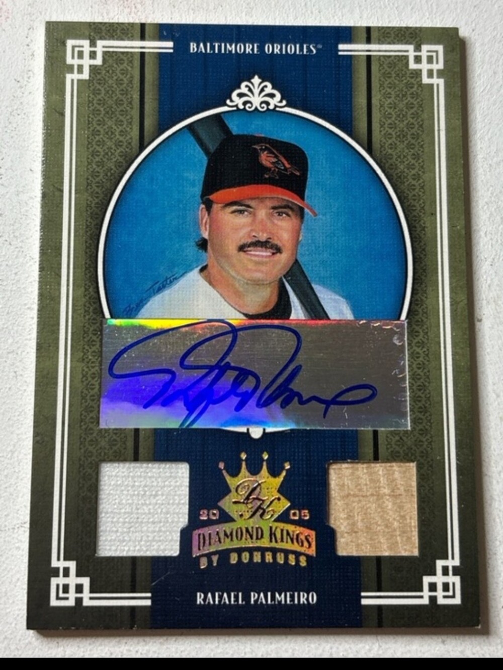2005 Diamond Kings Rafael Palmeiro Auto Dual Relic Jersey Bat #4/10 Rare